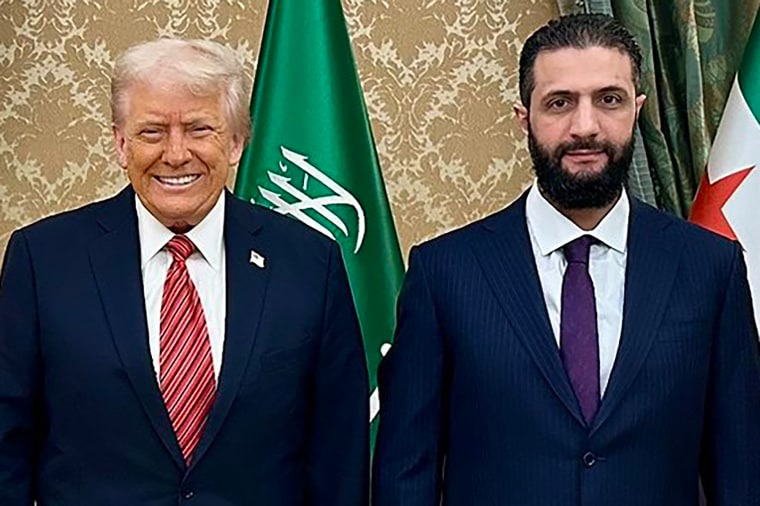 Donald Trump and Ahmed al-Sharaa