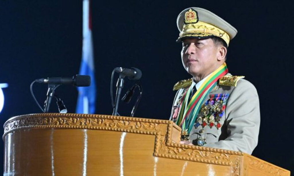 មីន អ៊ុងឡាំង ថ្លែងនៅពិធីយោធា