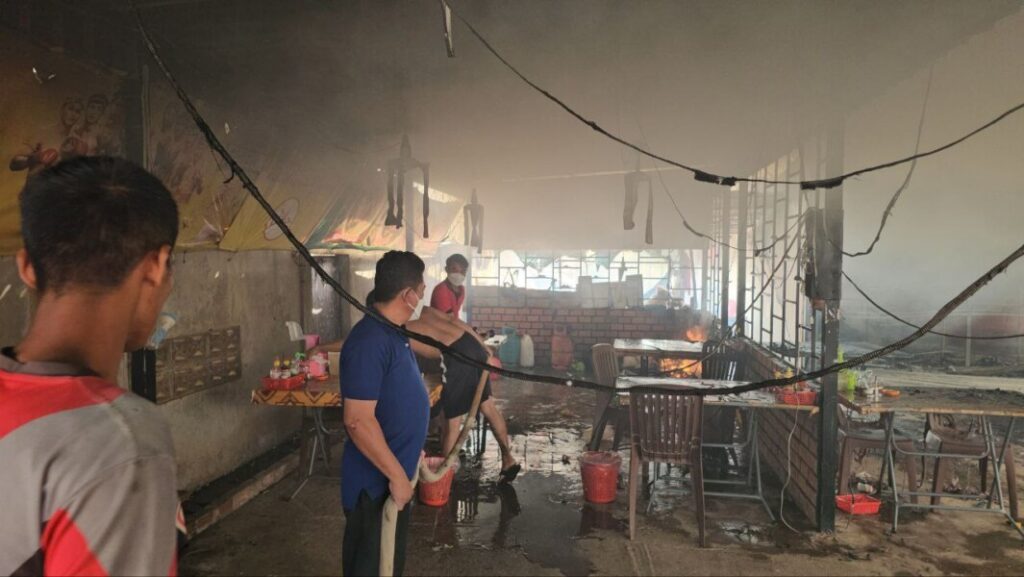 ទីតាំងហាងដែលឆេះ