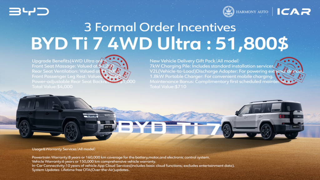 ការបង្ហាញខ្លួនដ៏អស្ចារ្យ! BYD Ti7 ជ្រើសរើសកម្ពុជាសម្រាប់ការសម្ពោធដំបូងគេនៅអាស៊ីប៉ាស៊ីហ្វិក បើកទំព័របទពិសោធន៍ថ្មីនៃការធ្វើដំណើរ Hybrid ឆ្លាតវៃ