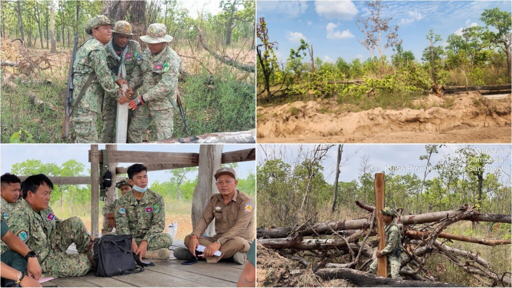 មន្ទីរបរិស្ថានខេត្តព្រះវិហារ សហការជាមួយអាជ្ញាធរស្រុកគូលែន ចុះឃ្លុំដីដែលជនល្មើសទើបរុករាន