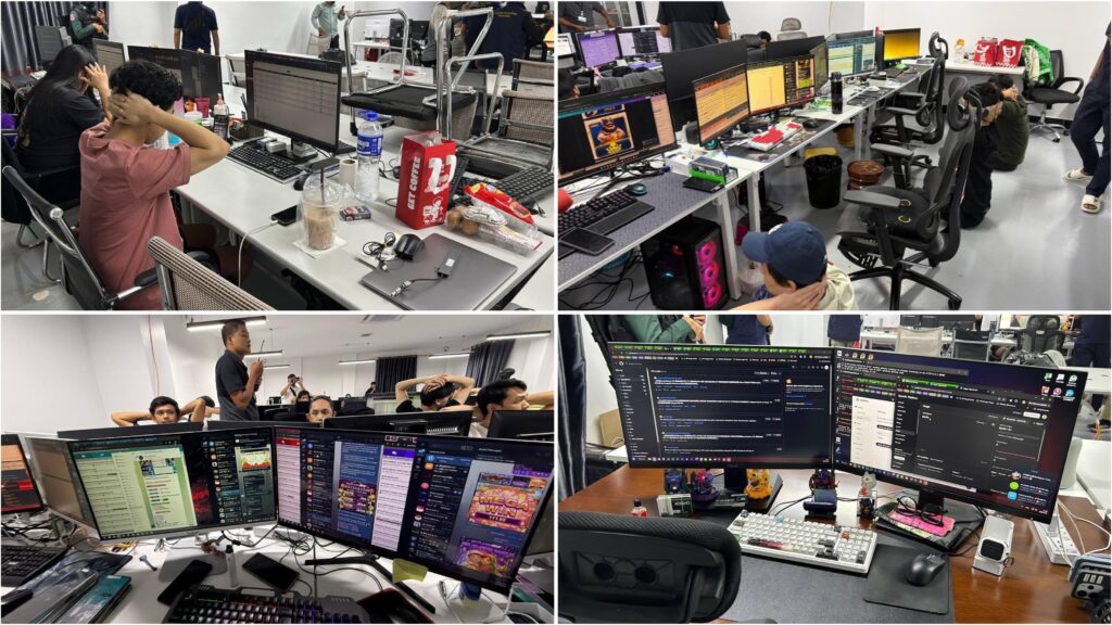 បង្រ្កាបទីតាំងផ្ទះសំណាក់ ដែលបង្កប់ស្កេមអនឡាញ ក្នុងសង្កាត់អូរបែកក្អម ឃាត់ជនបរទេសជាង៥០នាក់