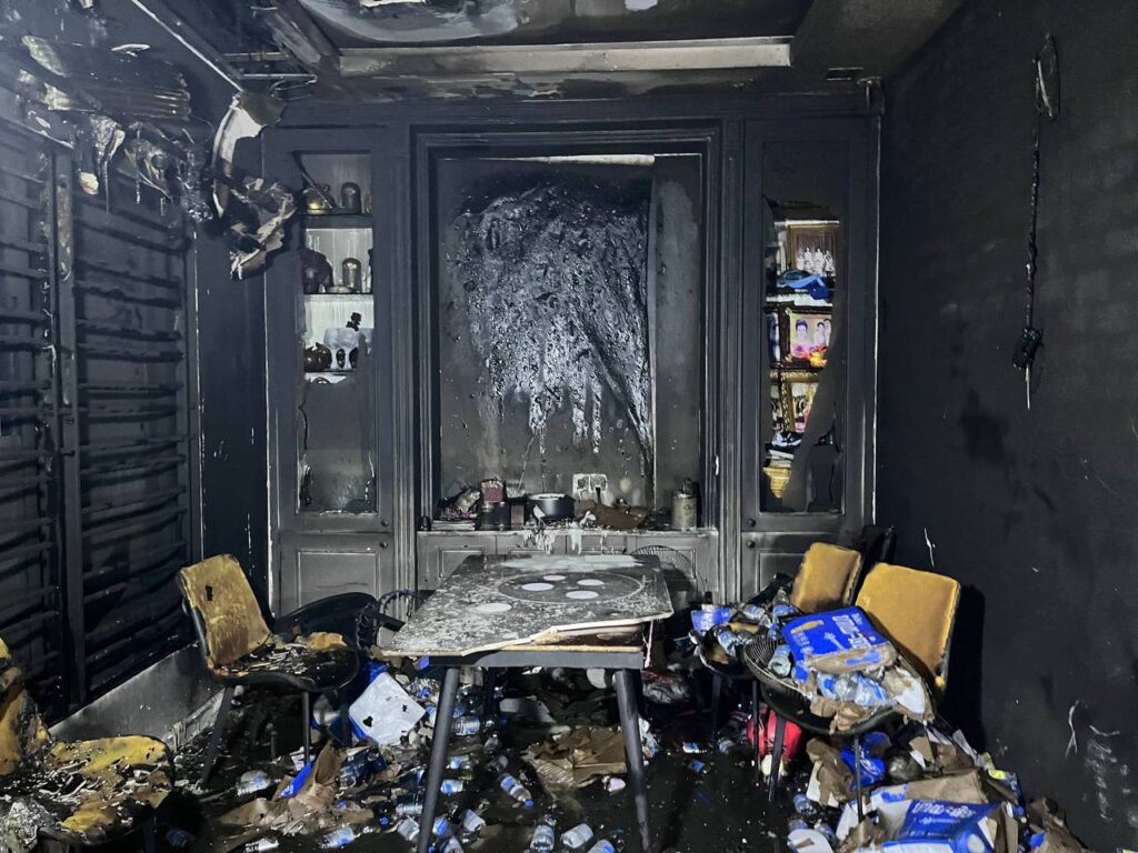 កន្លែងកើតហេតុបន្ទាប់ពីពន្លត់អគ្គិភ័យ