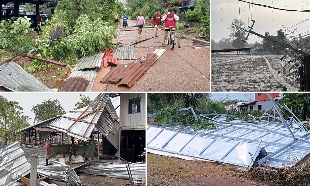 ព្យុះខែប្រាំងដ៏កាចសាហាវ វាយប្រហារ៧ខេត្តនៅថៃ ខ្ទេចផ្ទះរាប់រយខ្នង