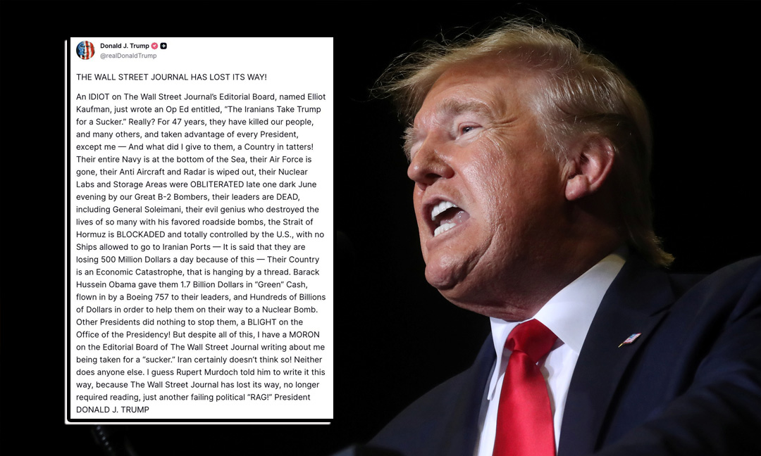 ត្រាំ ពន្លះ WSJ ថា ជាសារព័ត៌មានវង្វេងផ្លូវ និងជាកាកសំណល់នយោបាយ