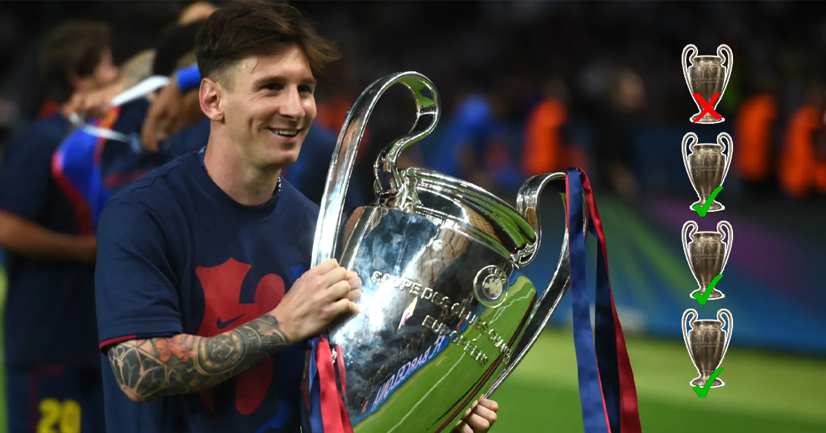 Messi ត្រូវបាន UEFA ដកកំណត់ត្រាឈ្នះពាន UCL ១ ចេញ ដោយនៅសល់ត្រឹម ៣ លើកវិញ