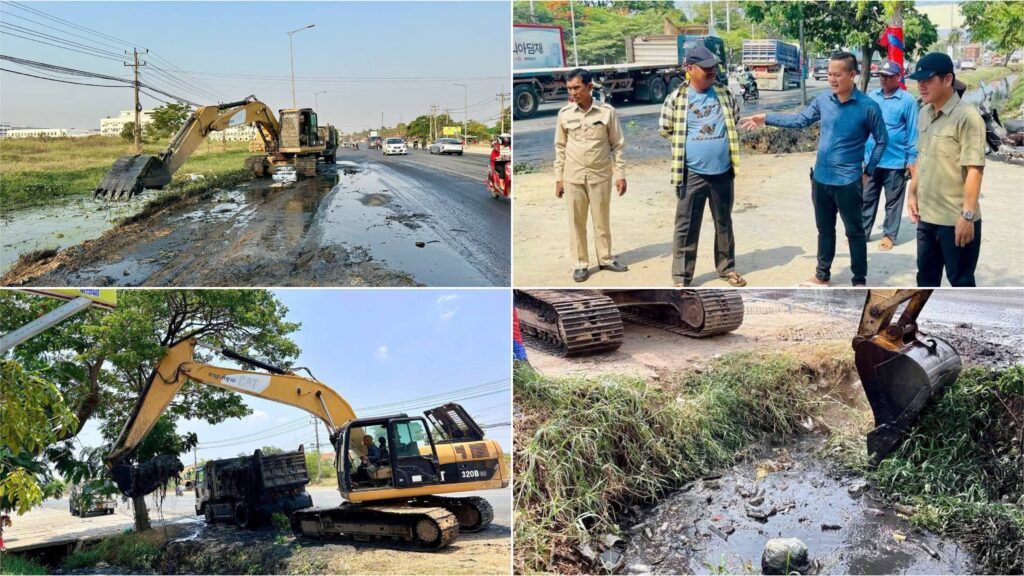 អាជ្ញាធរខណ្ឌកំបូល ដាក់គ្រឿងចក្រកាយស្តារប្រឡាយអមសងខាងផ្លូវជាតិលេខ៤ ដើម្បីត្រៀមរំដោះទឹកភ្លៀងនារដូវវស្សា