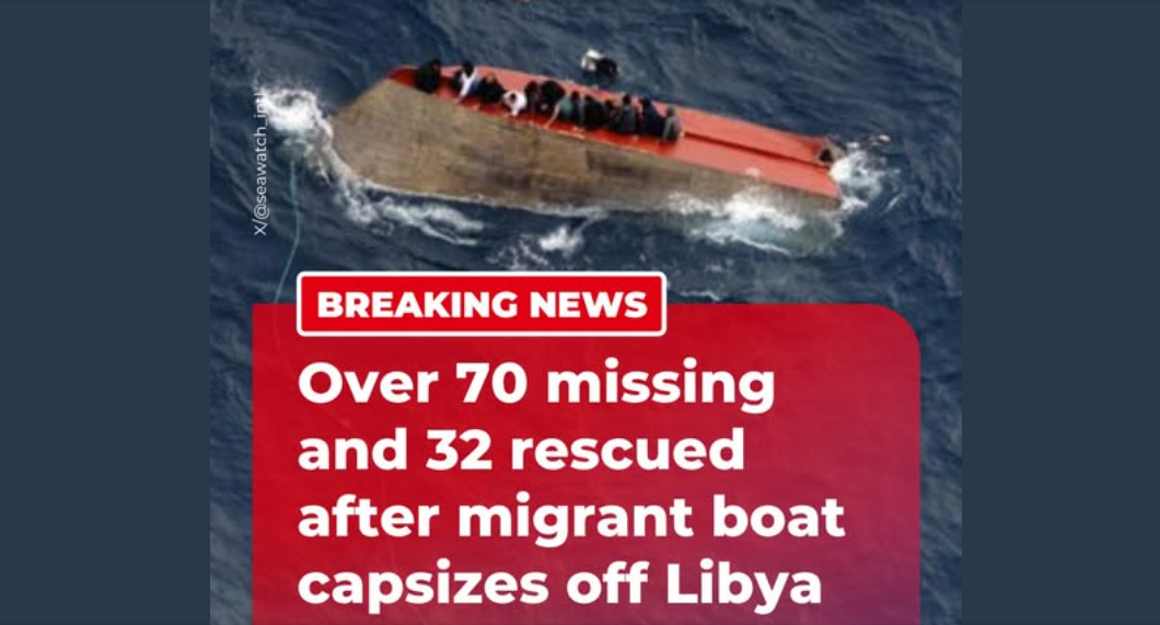 ​ទូក​ដឹកជន​អន្តោរប្រវេសន៍​ជាង​១០០​នាក់​លិច​នៅ​​សមុទ្រ​មេឌីទែរណេ​​ ជាង​៧០​នាក់បាត់​​ខ្លួន​