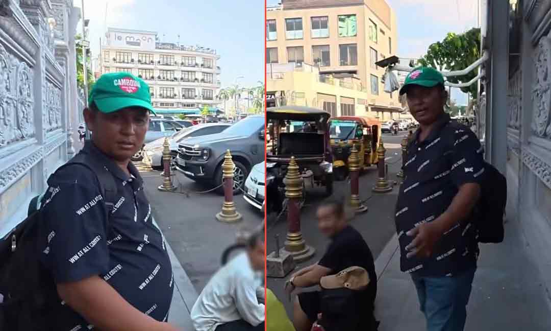 បុរសខ្មែរម្នាក់ប្រើកាយវិការមិនសមរម្យដាក់ជនបរទេស នៅរបងវត្តឧណ្ណាលោម ជាជនអនាថា សមត្ថកិច្ចកំពុងស្រាវជ្រាវ