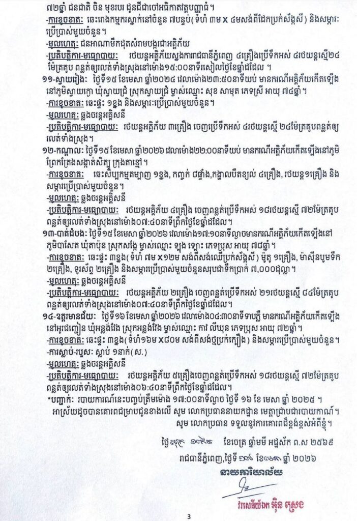 ការព្រមានពីអាជ្ញាធរ