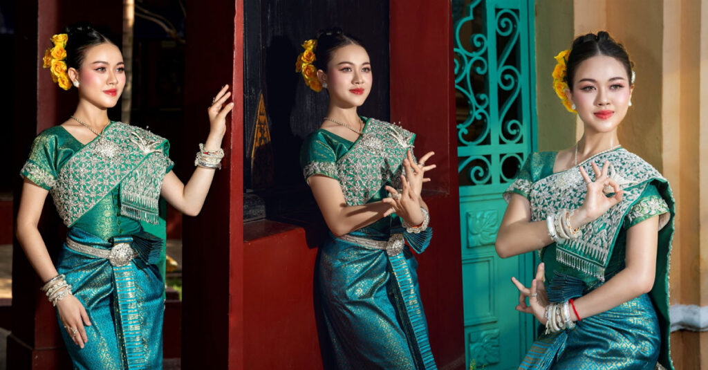 នាដការី តារា ពិសី លេចធ្លោក្នុងឈុតស្បៃខ្មែរ ជាមួយកាយវិការល្វតល្វន់ នៃរបាំសាកល្បងបង្កើតថ្មីក្នុងទម្រង់ក្បាច់បុរាណ