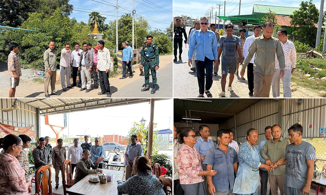 អភិបាលស្រុកបាទី ចុះអន្តរាគមន៍បញ្ចប់វិវាទបង្ហូរ​ទឹកស្អុយចូលស្រែដោយសន្តិវិធី